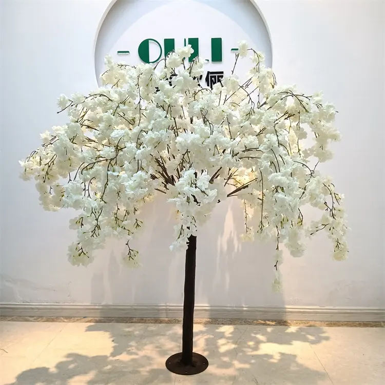 Цена по прейскуранту завода-изготовителя U-3232 OEM размер искусственный белый цветущее дерево вишни для украшения свадьбы, дома, украшения