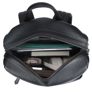 <span class=keywords><strong>Mochila</strong></span> Escolar de Cuero Vacuno Genuino Negro para <span class=keywords><strong>Hombre</strong></span> y Niño, Estilo Casual y de Negocios, con Cierre, para Estudiantes - Product Image 5