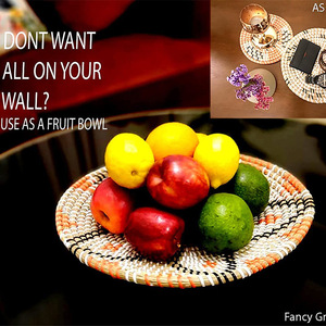 Ahome Rattan fatto a mano appeso a muro cesto di decorazione intrecciata parete appesa a parete moderna accessori per la casa per soggiorno camera da letto decorazione della parete - Product Image 6