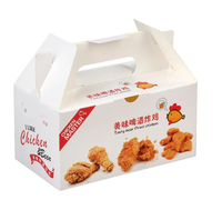 Boîte alimentaire personnalisée en gros pour hamburgers, fast-food, ailes de poulet frites coréennes, emballage de livraison à emporter avec poignée