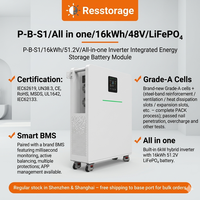 Système de stockage d'énergie résidentiel tout-en-un avec batterie LiFePO4 de 15,36 kWh 6 kW et onduleur pour la sauvegarde d'énergie solaire domestique