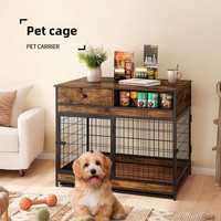 Cage à chien en bois massif personnalisable, directement de l'usine, avec tiroirs, double porte, maison pour animaux de compagnie, pour chiens de petite et moyenne taille
