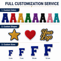 Patchs thermocollants personnalisés en chenille brodée, grandes lettres en chenille pour sweat-shirt et hoodie
