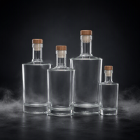 Bouteille en verre premium de 500 ml, 700 ml, 750 ml pour rhum, gin, whisky, brandy, fournie par l'usine