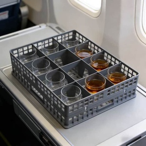 PP Gray Brandy Cup Divider Aviation Special Liquor Glass Rack Plastic Goblet Holder Airplane Cup Racks - Product Image 1
