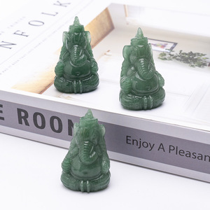 คริสตัลพลอยเทียมแกะสลักศิลปะพื้นบ้านช้างพระเจ้าบ้านฮวงจุ้ยแกะสลักชิ้น - Product Image 2