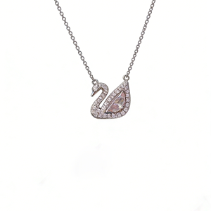 Collar con Colgante de Cisne y Cadena de Eslabones de Acero Inoxidable con Circonita Rosa Brillante para Mujer, Joyería de Moda, Regalo - Product Image 6
