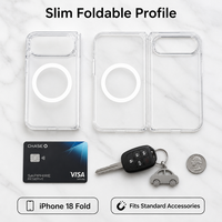 Coque de téléphone magnétique transparente personnalisée avec logo pour iPhone 18 Fold – Étui hybride fin anti-poussière – Vente en gros directe usine
