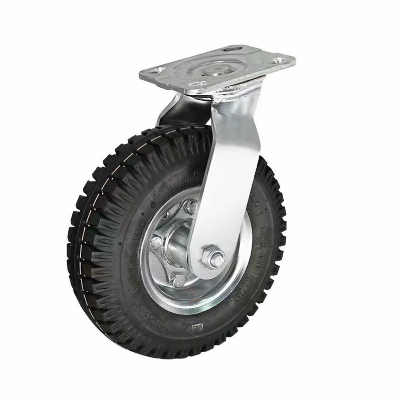 Pasokan pabrik roda kastor industri roda kastor pneumatik biasa putar 8/10 inci