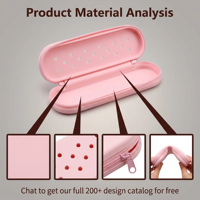 Étui à crayons en silicone avec logo personnalisé, trou pour stylo, papeterie scolaire, enfants, créatif, mignon, DIY, sac à crayons multifonction, pochette de rangement