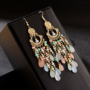 Classico di Tendenza delle Donne di Bianco di Cristallo Lunga Nappa Orecchini 2021 Dei Monili di Modo Della Boemia di Perline di Nozze Orecchini Ganci - Product Image 2