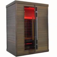 SS-300V Chauffage en verre rouge à spectre complet pour 3 personnes en cèdre rouge à faible EMF électrique solide pour une utilisation intérieure et extérieure Panneau de commande