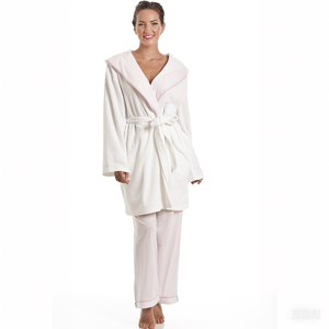 Pyjama en molleton de luxe pour femmes, imprimé, avec col châle, robe de chambre, vêtements de nuit d'hiver pour adultes, <span class=keywords><strong>fermeture</strong></span> à cordon sur le <span class=keywords><strong>devant</strong></span> - Product Image 1