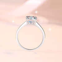 Bague solitaire taille émeraude en argent sterling S925 avec certificat GRA, couleur D, moissanite VVS1, bague de fiançailles à quatre griffes pour femme