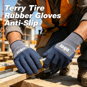 Gants de sécurité industriels d'hiver antidérapants en polyester tricoté élastique Bofeite avec revêtement en latex et caoutchouc éponge chaud – Vente en gros - Product Image 1