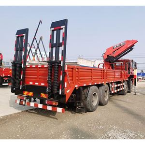 Camion grue à flèche pliante Shacman Delong 16 tonnes, véhicule de transport à plateau large pour levage et transport - Product Image 3