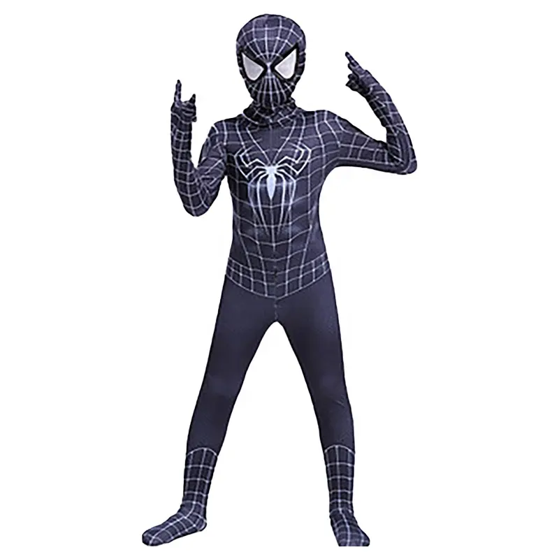ชุดคอสเพลย์อนิเมะฮาโลวีน,บอดี้สูทสไปเดอร์แมนสีดำซูเปอร์ฮีโร่ชุดวันฮาโลวีนชุดคอสเพลย์ Zentai Spiderman Jumpsuit