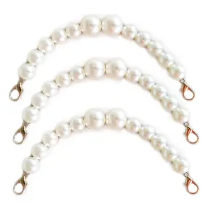 Pearl Bag Chain Strap Handbag Purse Chain Bead Handle Strap Bag Strap Extender Replacement Chain for Women Handbag Purse Clutch