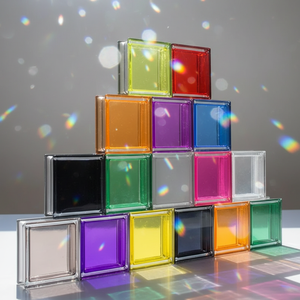 Nouveau design – Bloc de verre ajouré en cristal teinté, taille personnalisée, épaisseur de verre décoratif, teinture pour entrée, sans blanc - Product Image 3