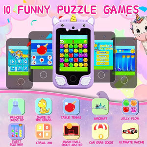 Smartphone jouet pour enfants avec jeux MP3, fonction de rappel quotidien, appareil photo numérique à écran tactile avec étui en silicone - Product Image 6