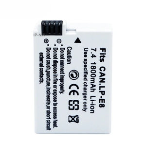 Batterie LP-E8 1800mAh entièrement décodée pour Canon EOS 550D 600D 700D, certifiée CE RoHS, en stock, garantie 12 mois, neuve - Product Image 1