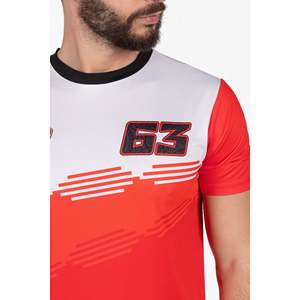 Camiseta de Hombre Blanca de Secado Rápido de Alta Calidad, Diseño 63 Ducati Bagnaia, 100% Poliéster, Anti-Encogimiento, Manga Corta, para Exportación al Por Mayor - Product Image 5