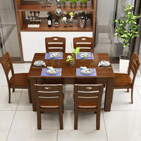 Juego de Mesa y Sillas de Comedor Occidental de Madera Maciza Moderna, Plegable, Ahorra Espacio, Muebles para el Hogar para Apartamentos Pequeños