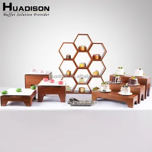 Huadison, оборудование для буфета в отеле, набор для демонстрации десертного стола, Сапеле, деревянное оборудование для десертов, кафетерия, набор стойки для еды
