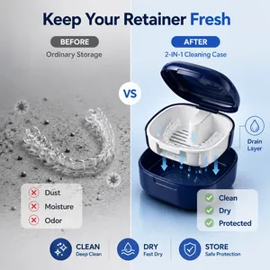 Estuche Portátil para Retenedores, Caja para Guardar Protectores Bucales, Caja de Almacenamiento para Dentaduras Postizas, Alineadores de Dientes, Caja para Brackets, Ortodoncia - Product Image 3