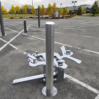 Poteau de signalisation anti-collision en acier inoxydable 304 avec dessus semi-dôme - Poteau de sécurité pour le contrôle d'accès des véhicules