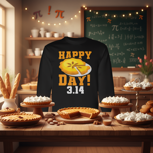 Camiseta Happy Pie Day 314 para amantes de las tartas y genios matemáticos, camiseta promocional de manga larga - Product Image 3