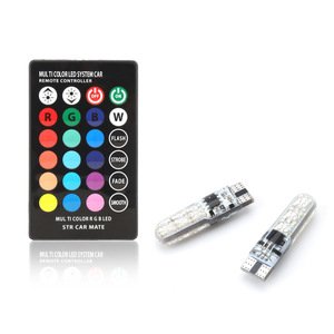 Luz de estacionamiento para coche T10 5050 RGB, luz de lectura de silicona impermeable con control remoto de siete colores, luz estroboscópica, luz de maletero - Product Image 3
