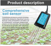 Analyseur de sol compact 8 en 1 tout-en-un, connectable en mobile, capteur NPK PH Temp, personnalisable pour l'agriculture en serre