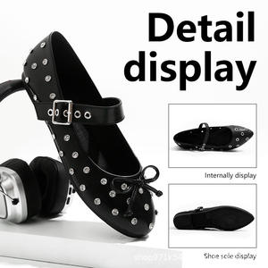 2025 all'ingrosso <span class=keywords><strong>ballerine</strong></span> personalizzate con fiocco Versatile alla moda strass Mary Jane <span class=keywords><strong>per</strong></span> ragazze scarpe Casual <span class=keywords><strong>per</strong></span> donne e donne - Product Image 3