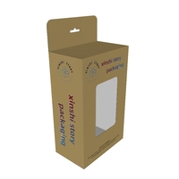 Boîte suspendue en carton écologique recyclable sur mesure avec fenêtre UV et pelliculage mat pour accessoires de téléphonie mobile, fabriquée à partir de matériaux recyclés