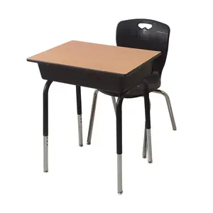 Classroom student furniture steel middle school single student desks and chairs set