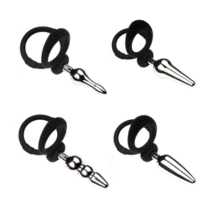 Consolador con tapón Anal para hombre, Juguetes sexuales con anillo de silicona y joyería, de aleación de aluminio - Product Image 3