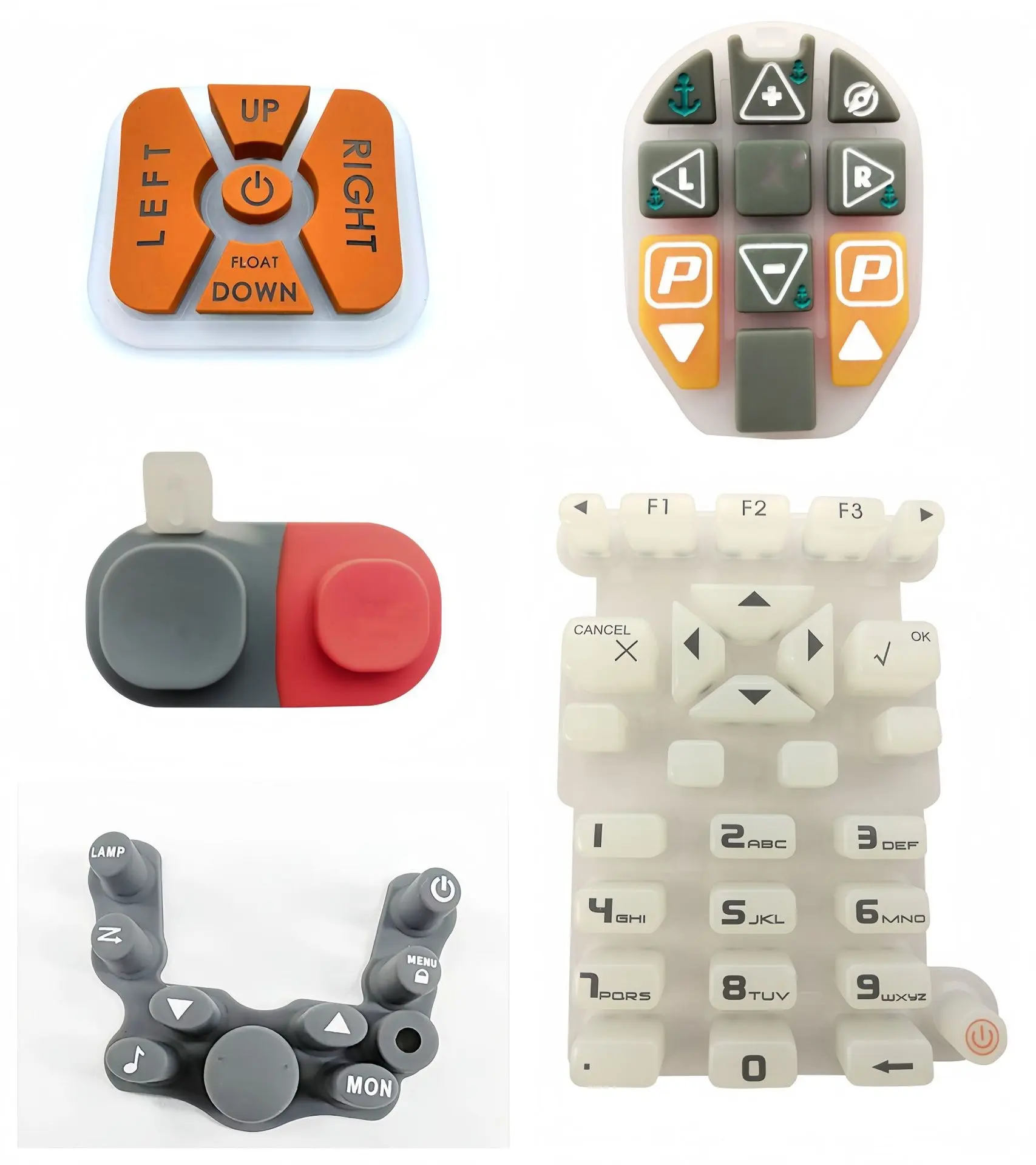 Factory Remote Control Silicone Waterproof Different Shapes Buttons Rubber Soft Electronic Molding Keypad