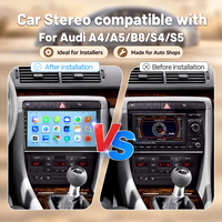 Autoradio Android 9 pouces IPS avec CarPlay, GPS, Bluetooth et écran tactile pour Audi A4 A5 B8 S4 S5 2000-2009, unité d'origine.