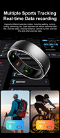 Anneau connecté de fitness intelligent, suivi d'activité, fréquence cardiaque, oxygène sanguin, acier inoxydable, étanche 5 ATM, compatible Android et iOS, tailles 7 à 14