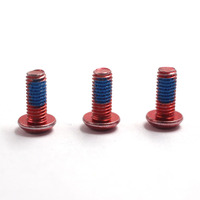 Sekrup Mesin Pengunci Patch Nylon Biru Kepala Pan Flange Torx dengan Lapisan Anodized Merah Aluminium M4 M5 M6