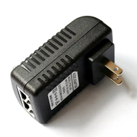 10/100Mbps montage mural Euro Plug Ethernet POE injecteur 24V 1A 48V 0.5A AC DC Power PoE adaptateur 24v