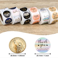 Ensemble d'autocollants personnalisés en PVC imperméable pour cartes de remerciement, étiquettes roses pour la promotion de ma petite entreprise, avec dorure à chaud pour l'épicerie