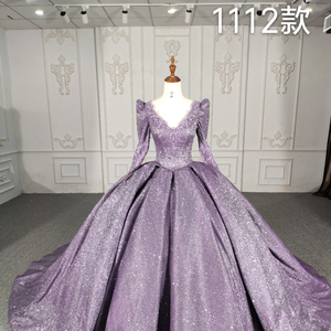 1112 <b>Custom</b> New Long Formal Party Long Sleeve Evening <b>Dress</b> Prom Bridal <b>Dress</b> Wedding <b>Dress</b> - Product Image 2