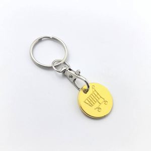 Custom Logo Blank Stainless Steel Trolley Coin <b>Key</b> <b>Chain</b> Laser Custom Logo Shopping Cart for Supermarket Coin Holder Keychain - Product Image 5