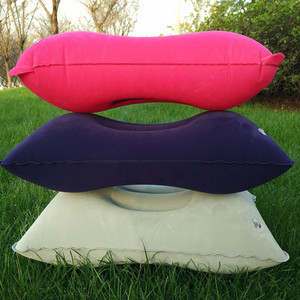 Almohada Inflable Rectangular de PVC Flocado, Suave, para Viajes y Campamento, Tamaño Pequeño 34x22cm - Product Image 2