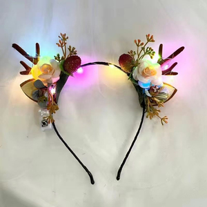 Bandeau <span class=keywords><strong>de</strong></span> <span class=keywords><strong>corne</strong></span> <span class=keywords><strong>de</strong></span> cerf wapiti brillant bandeau <span class=keywords><strong>de</strong></span> cheveux unisexe avec motif <span class=keywords><strong>de</strong></span> fée florale cadeau d'étudiant <span class=keywords><strong>de</strong></span> fête <span class=keywords><strong>de</strong></span> Noël - Product Image 2