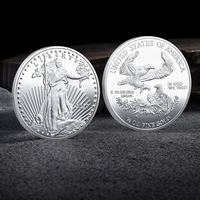 Koin Patung Liberty Antik 30mm Berukir, Berlapis Emas, Seni Rakyat, Kenang-kenangan Olahraga, Token Suvenir Khusus