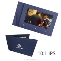Invitation de mariage à impression personnalisée Carte de voeux Livre vidéo à écran LCD Brochure vidéo HD IPS de 10.1 pouces