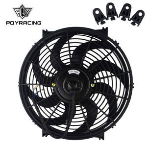 Ventilateur de refroidissement de voiture Poyracing 14 pouces 12V 90W à pales courbes pour mise à niveau et rénovation - Product Image 1